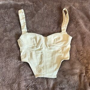 Zara Pastel Green Corset Top - Denim - XS